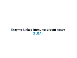 Enzyme-Linked Immunosorbent Assay
(ELISA)
 