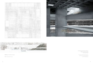 Elisa Cherubini- Parco del Nuoto




                                                                                  Vista dello spalto e della piscina olimpionica.
                                                                                              Sul fondo, vista del parco Zanzi e
                                                                                                       del lido della Schiranna.


                                   Pianta P3 | piano di copertura e sezione 03.      View of the terrace and the Olympic pool.
                                                                                        At the bottom, view of Zanzi Park and
                                   Plan P3 | roof plan and section 03.                               Schiranna Bathing beach.




   10                                                                                                                               11
 