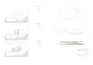 Pianta piano copertura
                                               +2,90m


                                             Roof plan
                                               +2,90m




                                Pianta piano abitazione
                                      +0,00m | +1,00m


                                           House plan
                                      +0,00m | +1,00m




                                                                                                             Elisa Cherubini- Casa 7 spazi
Elisa Cherubini- Casa 7 spazi




                                     Pianta piano terra
                                        -4,46m | -3,35m


                                          Ground floor
                                        -4,46m | -3,35m




                                                                        Pianta P1 | piano dell’abitazione.
                                                          Sezione A-A | sezione longitudinale della casa.
                                                             Prospetto Ovest | prospetto della casa visto
                                                                                                dal mare.


                                                                                    P1 plan | house plan.
                                                          Section A-A | longitudinal section of the house.
                                                            West Elevation | elevation of the house from
                                                                                                  the sea.




     14                                                                                                      15
 