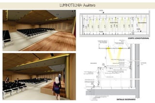 LUMINOTECNIA: Auditorio
DETALLE ESCENARIO
CORTE LONGITUDINAL
 