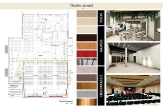 Planta General
ESC 1: 100
Planteo general
PISOS
MUROS
CIELORRASOS
 