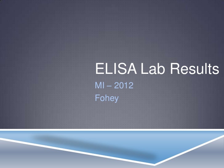 elisa lab results fohey elisa lab