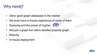 • Other good graph databases in the market
• We even have in-house experience of some of them
• Querying and the power of ...