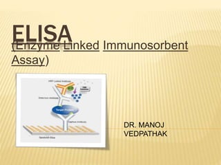 ELISA(Enzyme Linked Immunosorbent
Assay)
DR. MANOJ
VEDPATHAK
 