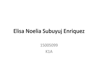 Elisa Noelia Subuyuj Enriquez
15005099
K1A
 