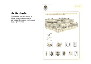 Actividade
Trátase de que aprendan a
situar obxectos nos niveis
correspondentes ás sociedades
que a produciron

 
