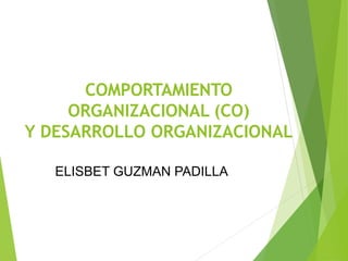 COMPORTAMIENTO
ORGANIZACIONAL (CO)
Y DESARROLLO ORGANIZACIONAL
ELISBET GUZMAN PADILLA
 