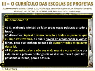 Deuteronômio 32

45 E, acabando Moisés de falar todas essas palavras a todo o
Israel,
46 disse-lhes: Aplicai o vosso coração a todas as palavras que
eu hoje vos testifico, as quais haveis de recomendar a vossos
filhos, para que tenham cuidado de cumprir todas as palavras
desta lei.
47 Porque esta palavra não vos é vã, mas é a vossa vida, e por
esta mesma palavra prolongareis os dias na terra à qual ides,
passando o Jordão, para a possuir.
 