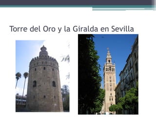 Torre del Oro y la Giralda en Sevilla
 