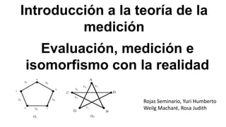 Introducción a la teoría de la
medición
Evaluación, medición e
isomorfismo con la realidad
Rojas Seminario, Yuri Humberto
Weilg Macharé, Rosa Judith
 