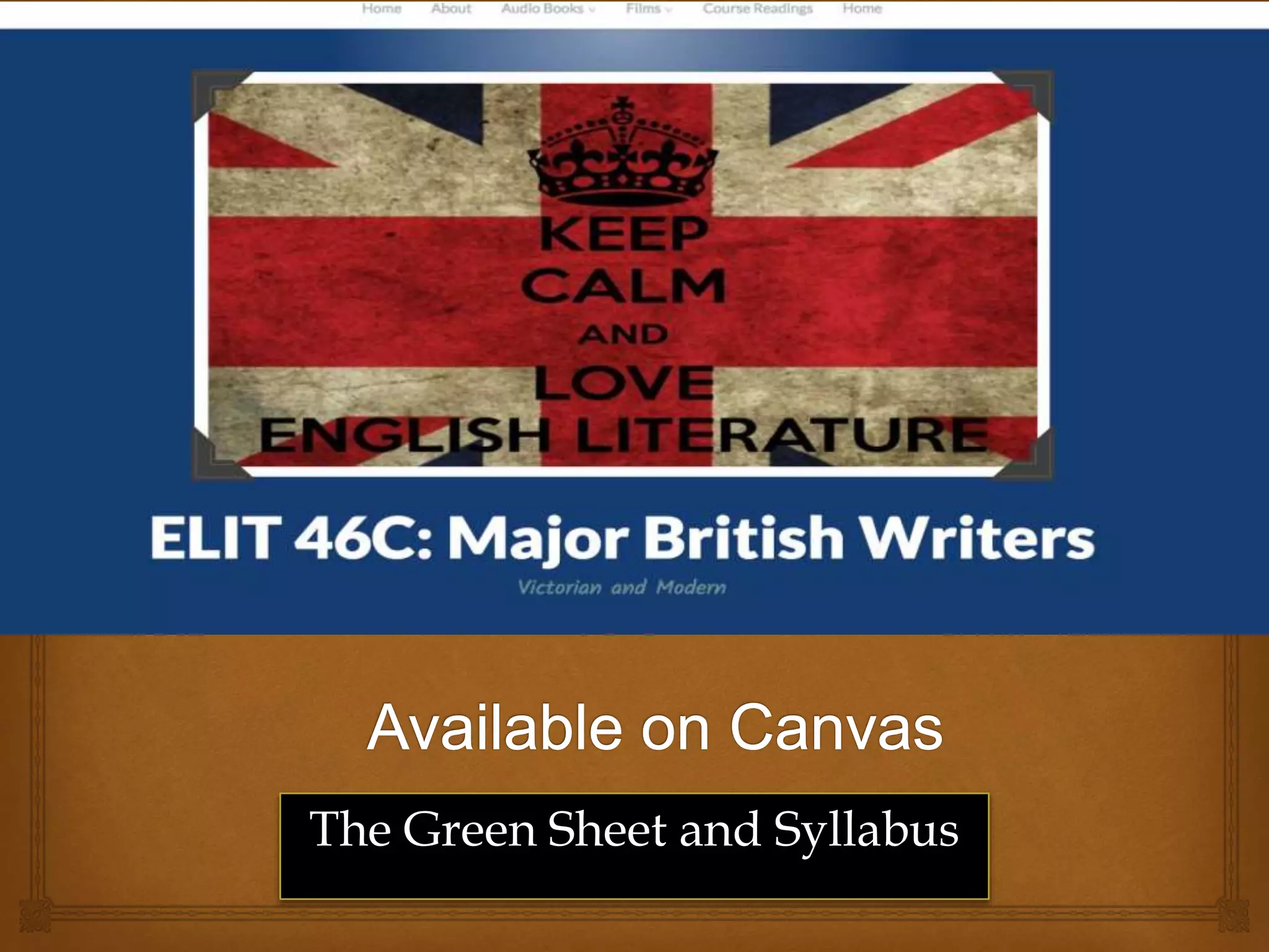 The Green Sheet and Syllabus
 