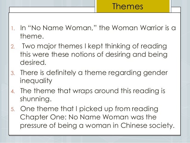 No name woman essay