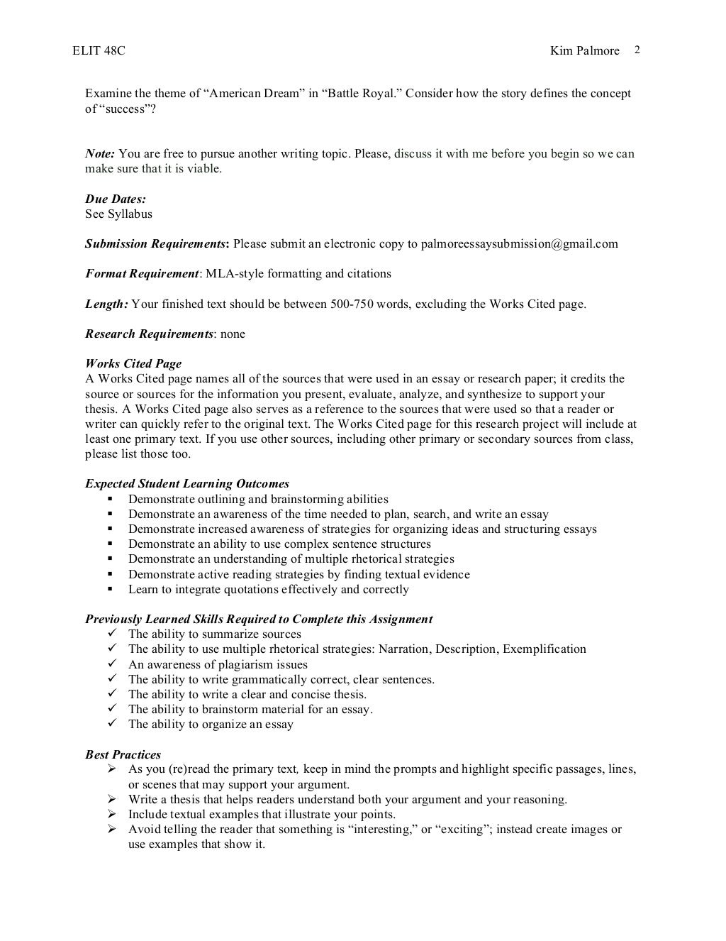 Battle royal essay image