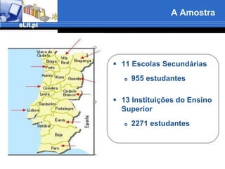 Metodologia de InvestigaçãoQualitativa obter indicadores sobre o comportamento informacional, as expectativas, necessidades e uso da informação por parte dos estudantesestes indicadores foram usados na estruturação do inquéritoQuantitativabaseada nos resultados do inquéritoA Investigação