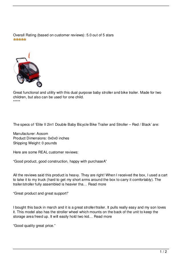 used baby bike trailer