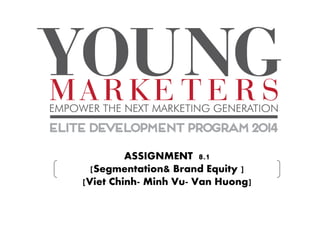 ASSIGNMENT 8.1
[Segmentation& Brand Equity ]
[Viet Chinh- Minh Vu- Van Huong]
 