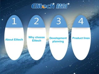 About Elitech
Product linesWhy choose
Elitech
Development
planning
 