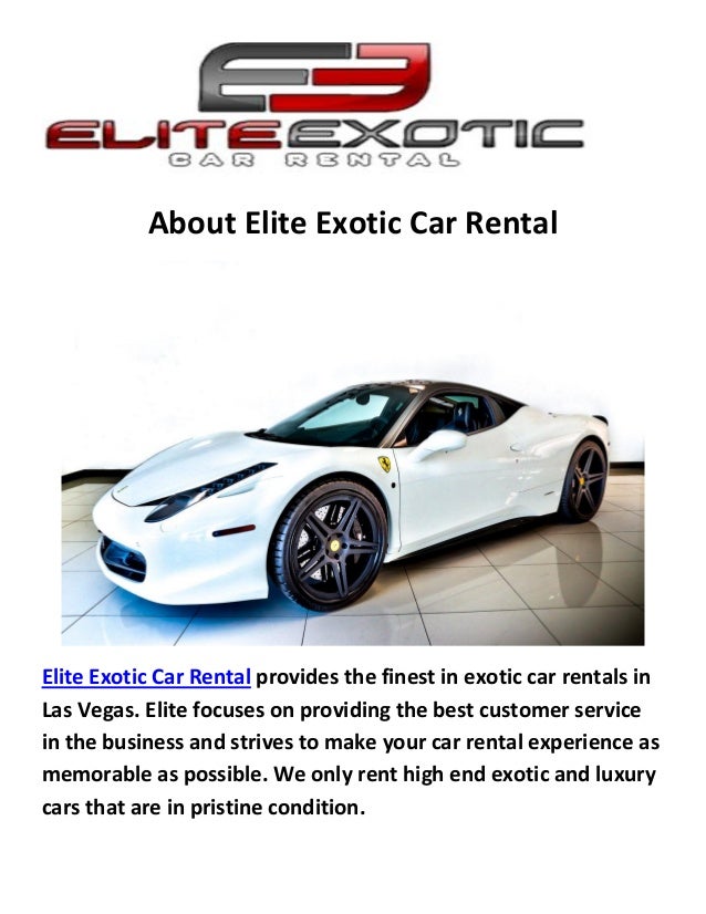 Elite Exotic Car Rental Rent a Ferrari Las Vegas