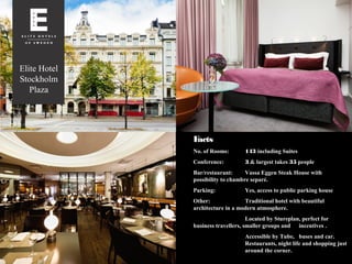Elite Hotels Sweden Presentation for MICEboard