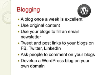 Twitter	Twitter can be a huge traffic funnel- if you use it consistently, have followers, and use a management application