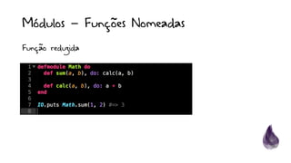 Módulos – Funções Nomeadas
Função reduzida
 