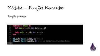 Módulos – Funções Nomeadas
Função privada
 
