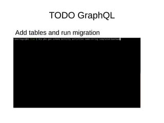 TODO GraphQL
Add tables and run migration
 