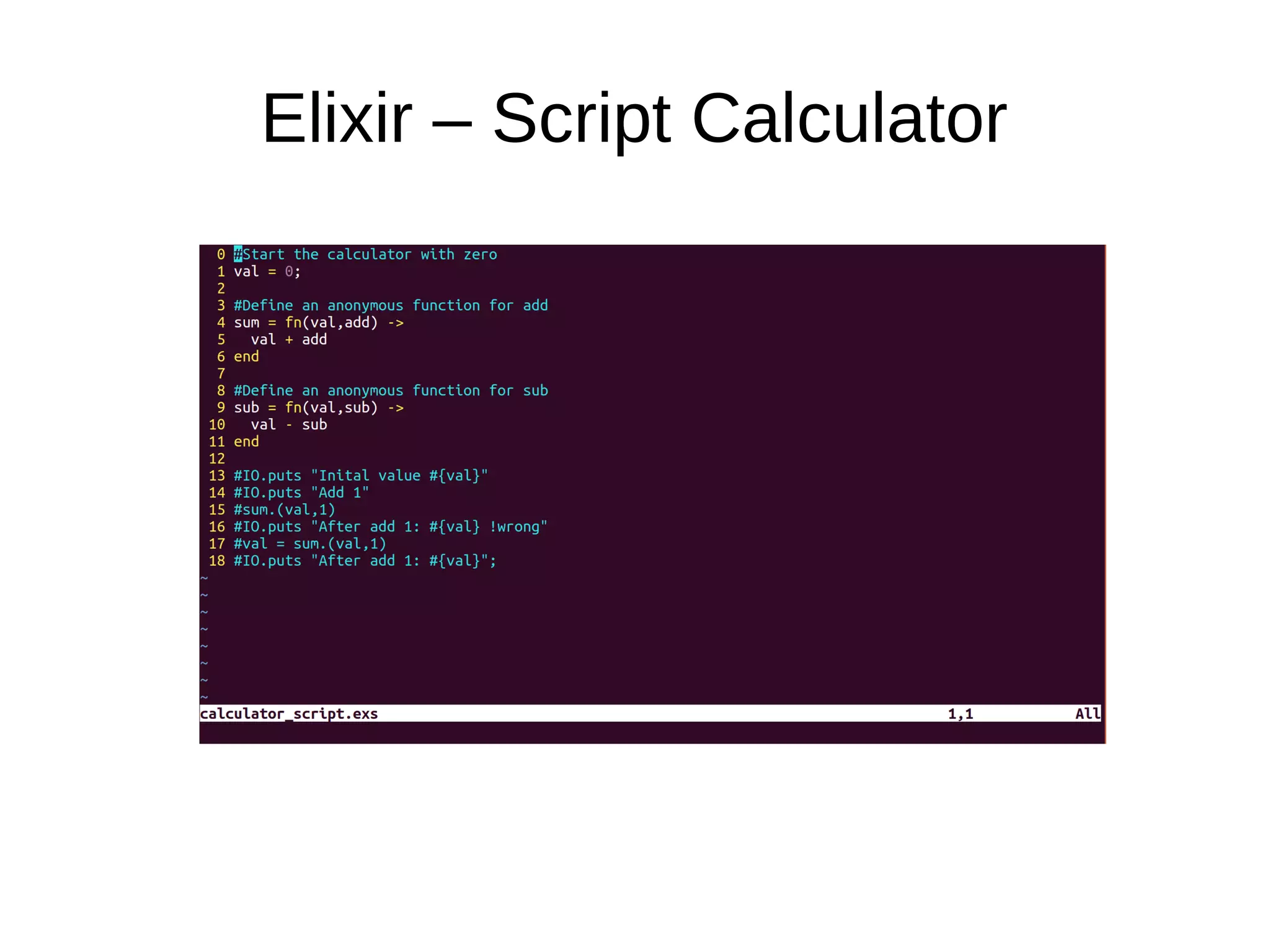 Elixir – Script Calculator
 
