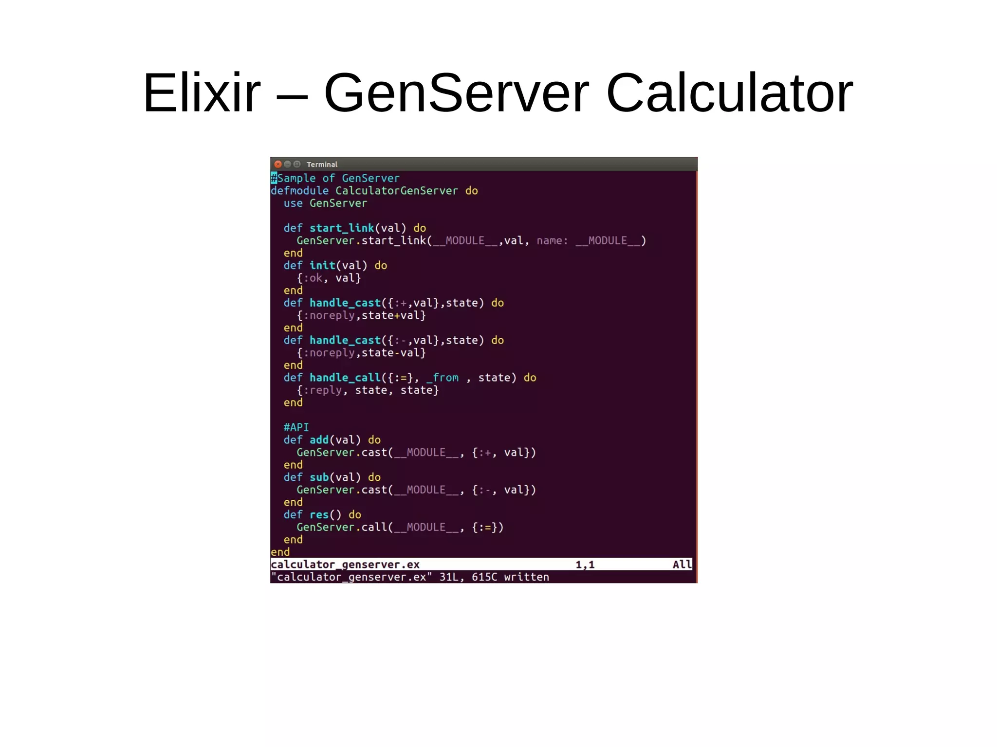 Elixir – GenServer Calculator
 