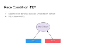 ● Dependência de várias tasks de um dado em comum
● Não-determinístico
Race Condition 🏃🏾♀️
 