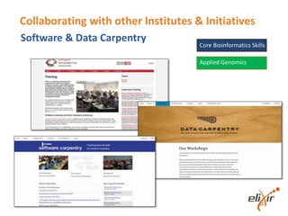 Core Bioinformatics Skills
Software & Data Carpentry
Collaborating with other Institutes & Initiatives
Core Bioinformatics Skills
Applied Genomics
 