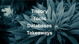Databases
Tools
Theory
Takeaways
 