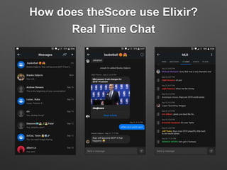 How does theScore use Elixir?
Real Time Chat
 