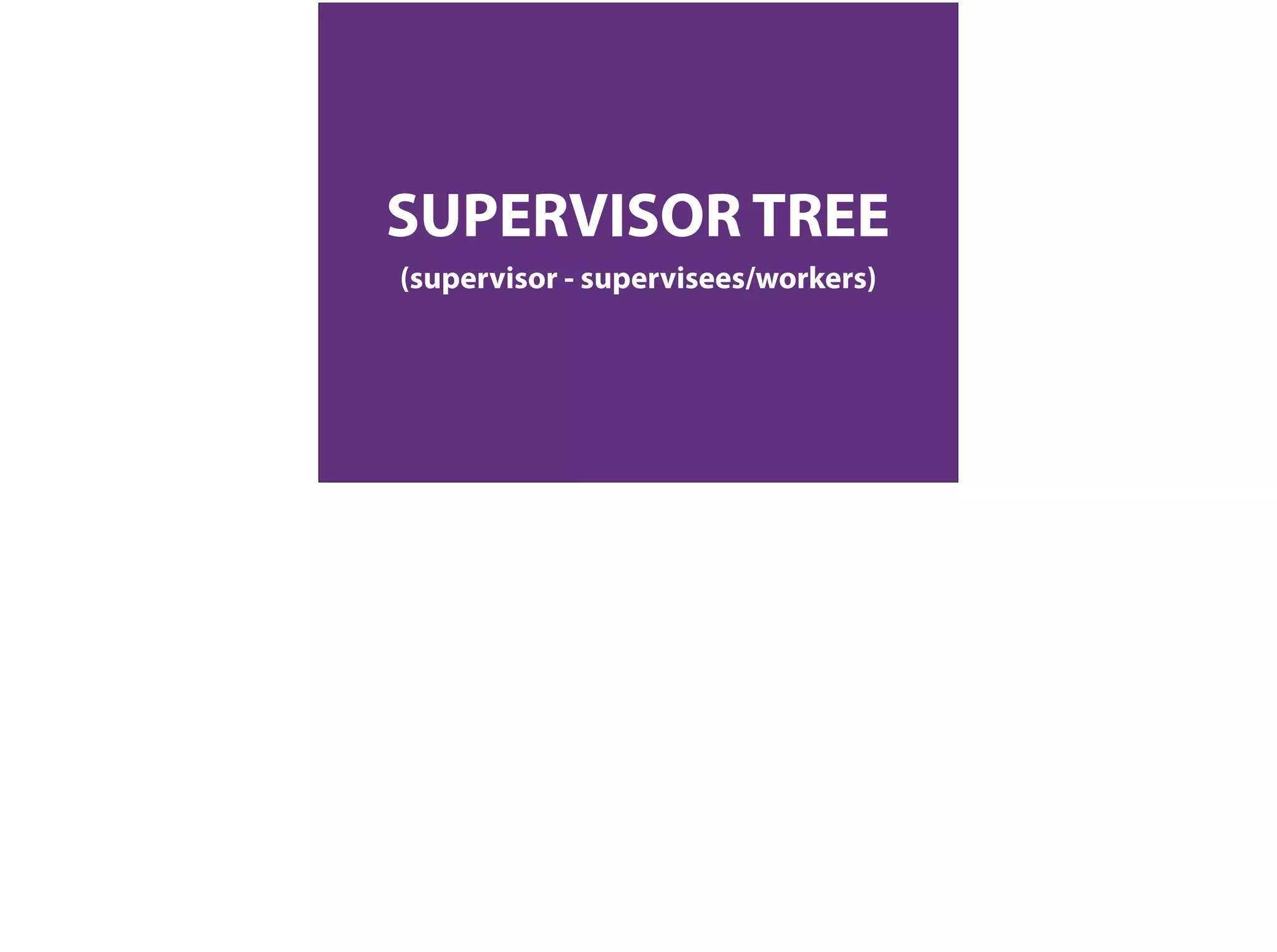 SUPERVISOR TREE
(supervisor - supervisees/workers)
 