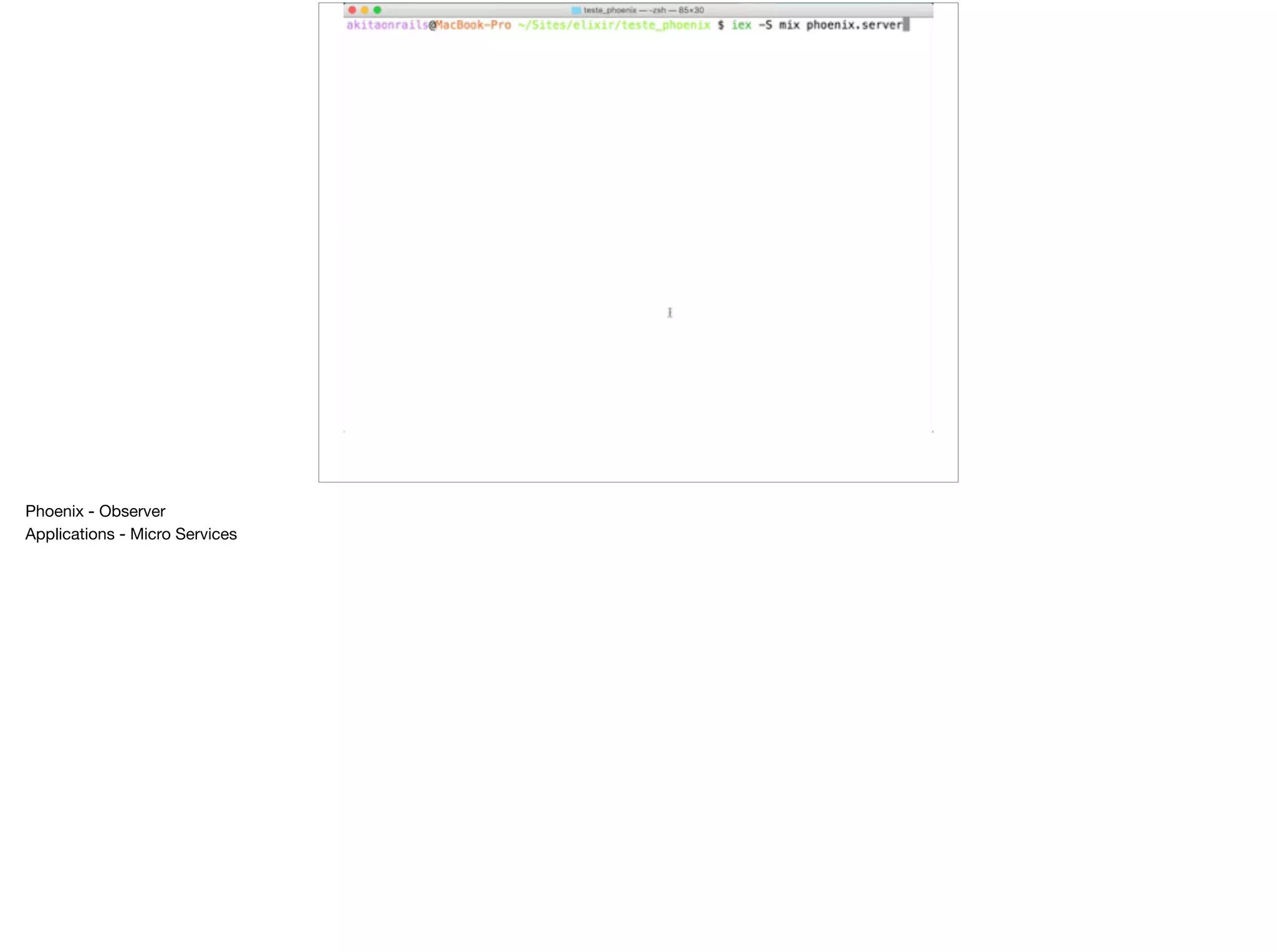 Phoenix - Observer

Applications - Micro Services

 