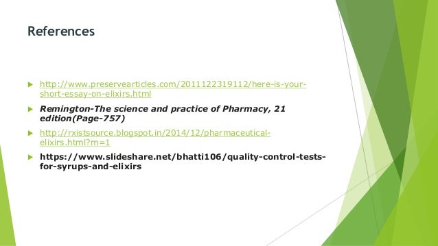 Pharmaceutical Elixirs