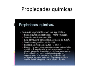 Propiedades químicas
 