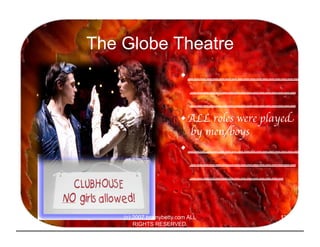 The Globe Theatre
                         • __________________
                           _________________
             ...