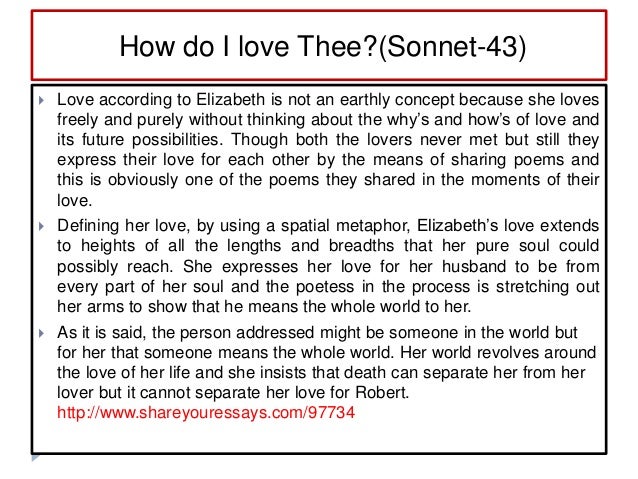 Sonnet 43 How Do I Love Thee By Elizabeth Barrette Browning