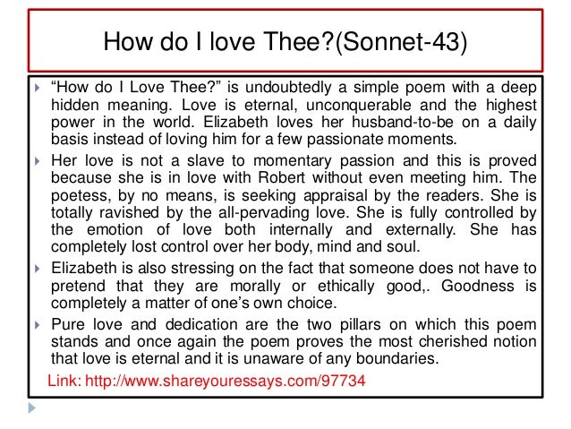 Sonnet 43 How Do I Love Thee By Elizabeth Barrette Browning
