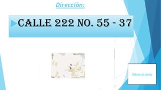 Dirección:
Calle 222 No. 55 - 37
Volver al menú
 