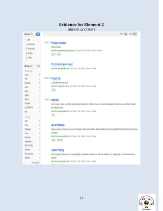 Evidence for Element 2
    DIIGON ACCOUNT




          13
 
