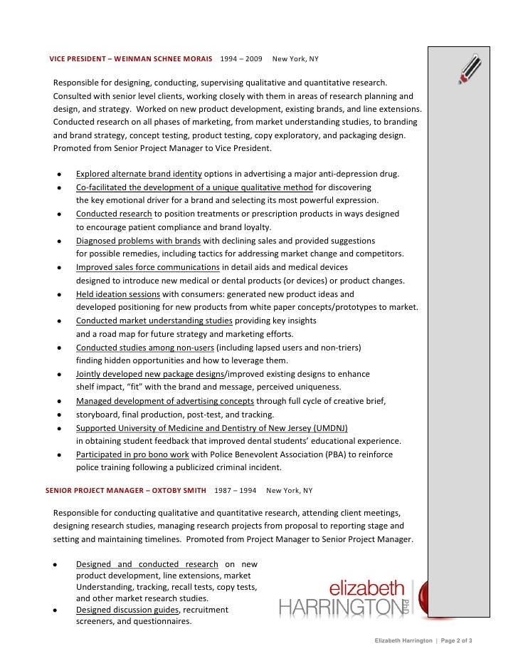 marketing research resumes