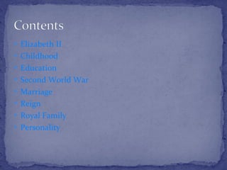 Elizabeth II Childhood Education Second World War Marriage Reign Royal Family Personality 