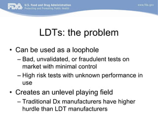 FDA’s approach to regulation of in vitro diagnostic tests | PDF