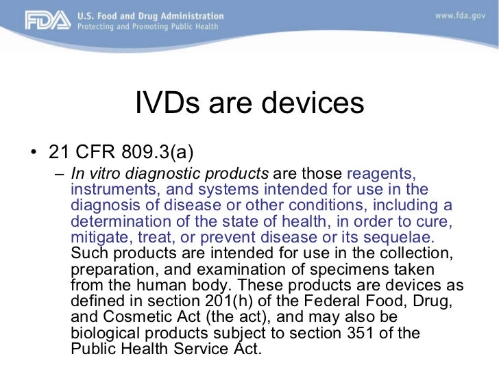 FDA’s approach to regulation of in vitro diagnostic tests