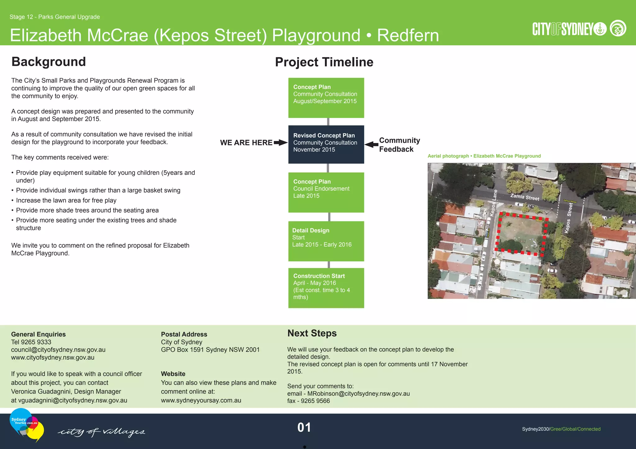 Elizabeth McCrae (Kepos St) Playground Draft Design | PPT