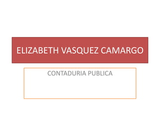 ELIZABETH VASQUEZ CAMARGO
CONTADURIA PUBLICA
 