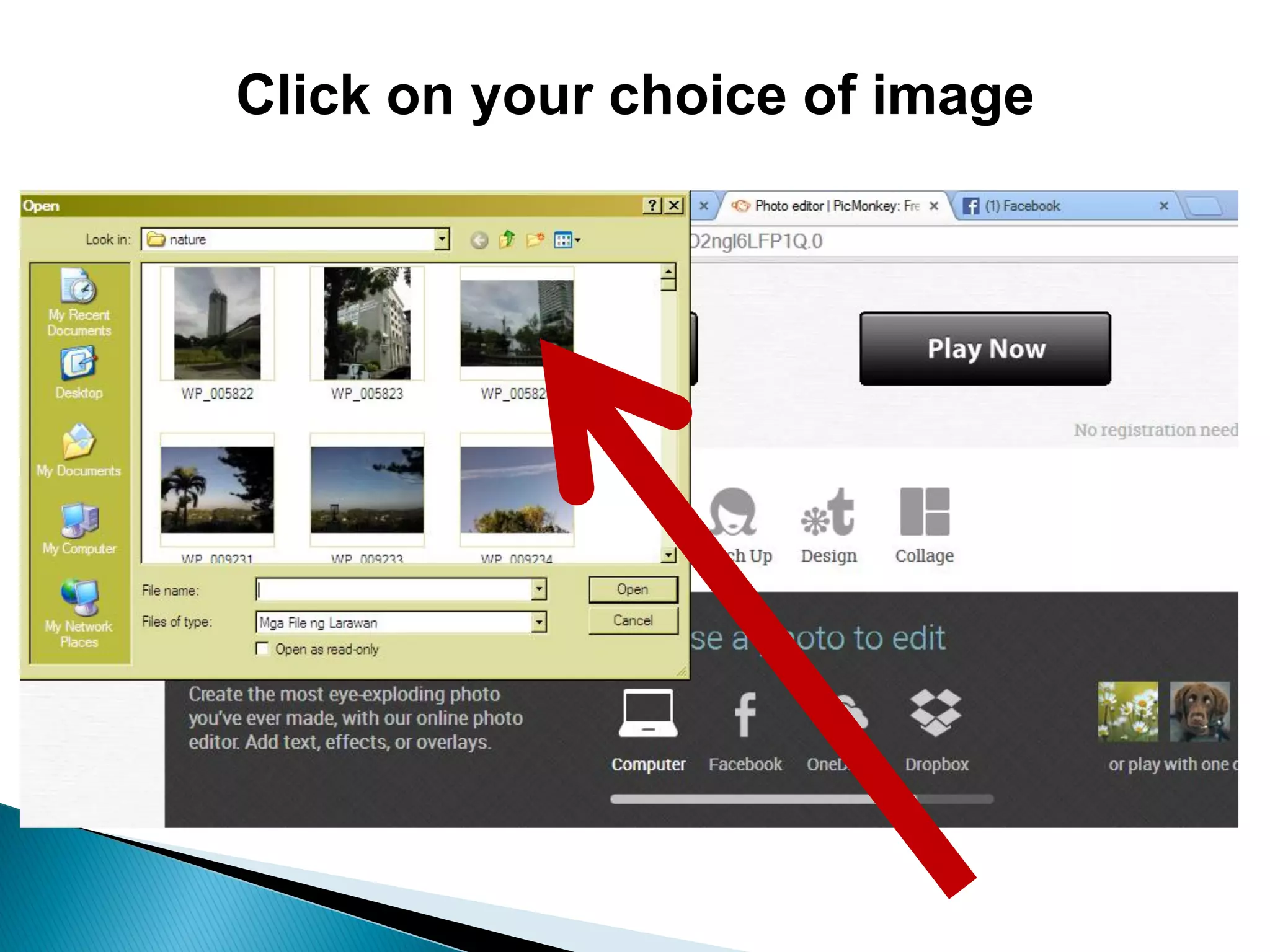 Click on your choice of image
 