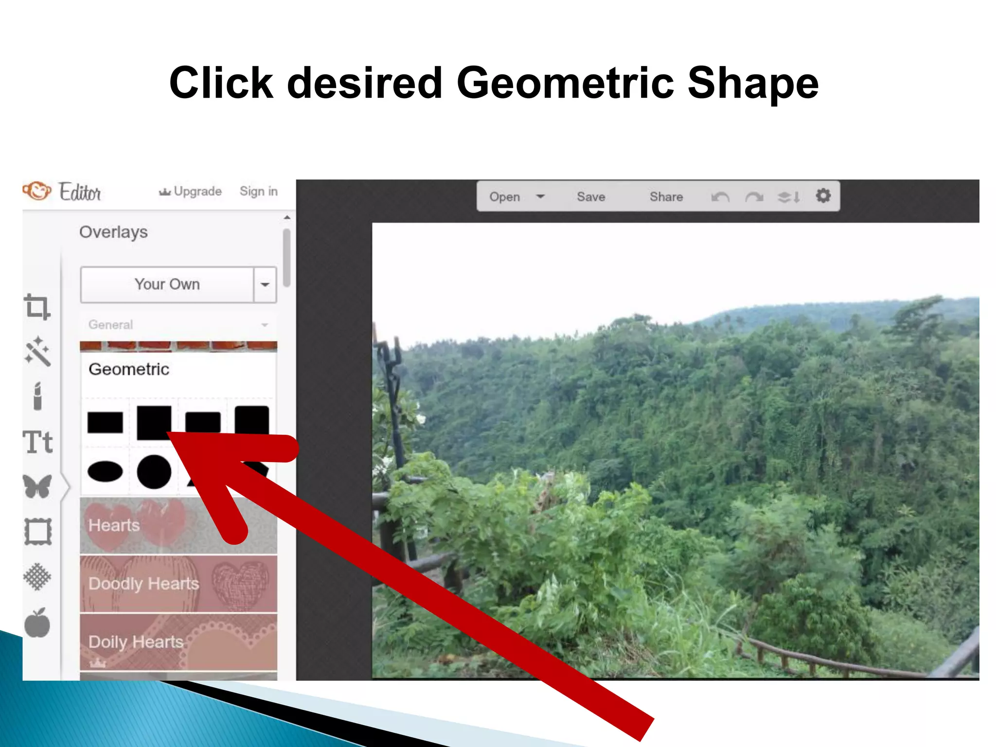 Click desired Geometric Shape
 